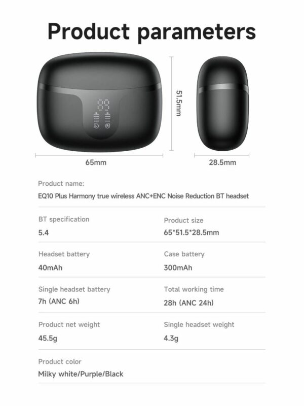 Hoco EQ10 Plus ANC+ENC Earbuds – Bluetooth 5.4 | Best Price in Bangladesh - Image 7