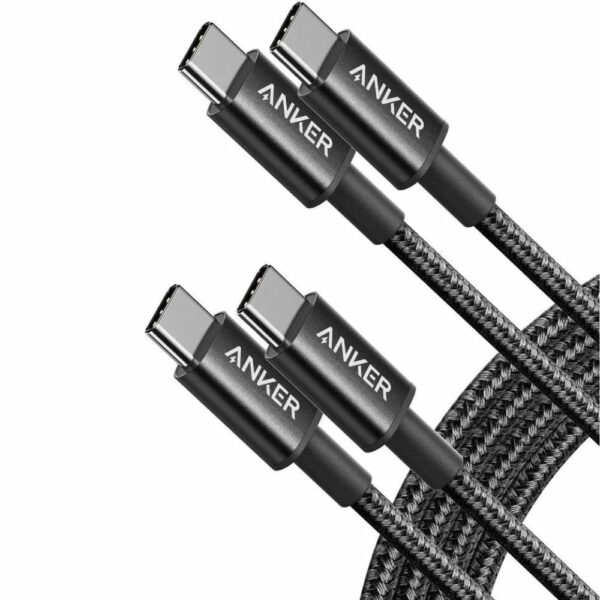 Anker 322 USB-C to USB-C braided charging cable with durable nylon exterior