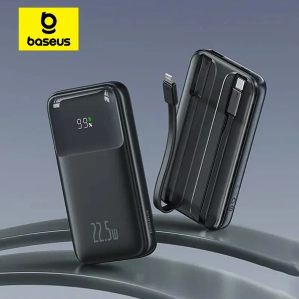 Baseus 10000mAh 22.5W Power Bank with Built-in Cable Original Bangladesh