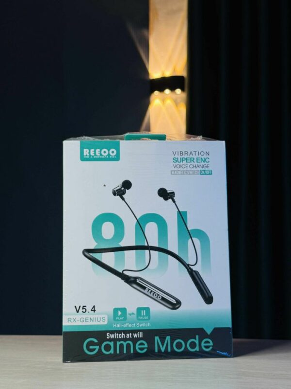 Reeoo Rx Genius Bluetooth Neckband with 80 Hours Battery, ENC Mic, Gaming Mode – Bangladesh